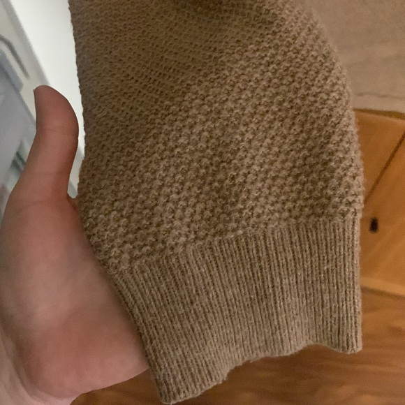 Madewell tan waffle knit sweater with faux wrap detail - Picture 4 of 4